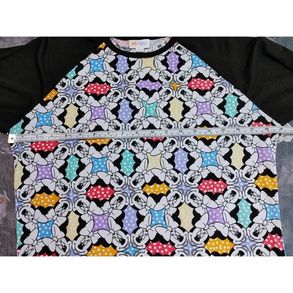 LuLaRoe Randy Minnie Mouse Kaleidoscope T-Shirt 3/4 Sleeve Multicolor Womens S - Picture 4 of 7